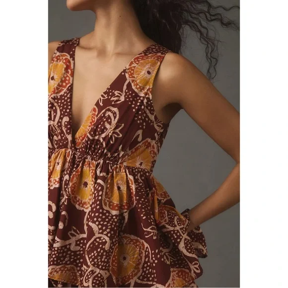 Anthropologie Atsu V-Neck Floral Tiered Maxi Dress NWT SZ 1X - Picture 8 of 16